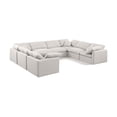 thumbnail image 1 of Meridian Furniture Indulge 140" Linen Fabric U-Shaped Modular Sectional in Cream, 1 of 10
