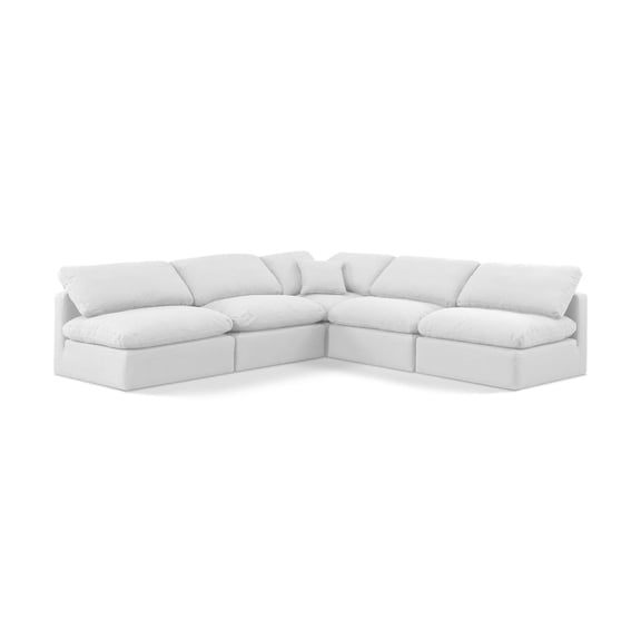Meridian Furniture Indulge 169.5" Fabric L-Shaped Modular Sectional in White