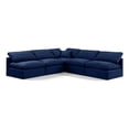 thumbnail image 1 of Meridian Furniture Indulge 169.5" Velvet L-Shaped Modular Sectional in Navy, 1 of 9