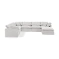 thumbnail image 1 of Meridian Furniture Indulge 193.5" Velvet U-Shaped Modular Sectional in Cream, 1 of 10