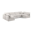 thumbnail image 1 of Meridian Furniture Indulge 199" Linen Fabric U-Shaped Modular Sectional in Cream, 1 of 10