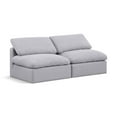 thumbnail image 1 of Meridian Furniture Indulge 70" Contemporary Linen Fabric Modular Sofa in Gray, 1 of 7