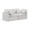 thumbnail image 1 of Meridian Furniture Indulge 70" Contemporary Velvet Modular Sofa in Cream, 1 of 9