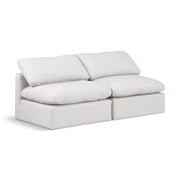 Meridian Furniture Indulge 70 Vegan Leather Modular Sofa in Cream