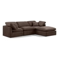 thumbnail image 1 of Meridian Furniture Indulge 94" Velvet L-Shaped Modular Sectional in Brown, 1 of 9