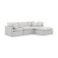 thumbnail image 1 of Meridian Furniture Indulge 94" Velvet L-Shaped Modular Sectional in Cream, 1 of 9