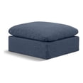 thumbnail image 1 of Meridian Furniture Indulge Contemporary Linen Fabric Ottoman in Navy, 1 of 4