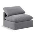 thumbnail image 1 of Meridian Furniture Indulge Contemporary Velvet Armless Chair in Gray, 1 of 9