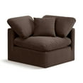 thumbnail image 1 of Meridian Furniture Indulge Contemporary Velvet Corner Chair in Brown, 1 of 9