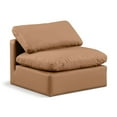 thumbnail image 1 of Meridian Furniture Indulge Vegan Leather Armless Chair in Cognac Orange, 1 of 9