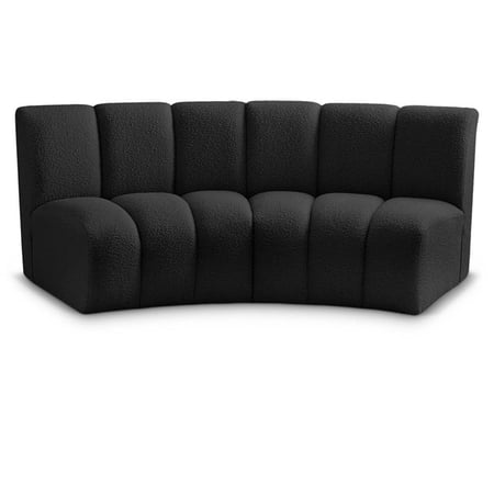 Meridian Furniture Infinity Black Boucle Fabric 2pc. Modular Sectional