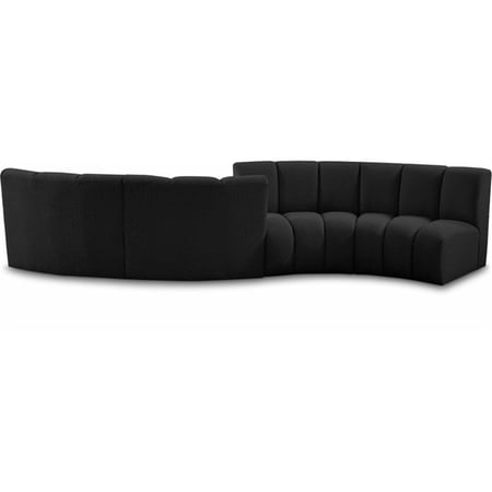 Meridian Furniture Infinity Black Boucle Fabric 4pc. Modular Sectional