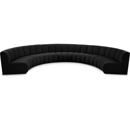 Meridian Furniture Infinity Black Boucle Fabric 7pc. Modular Sectional