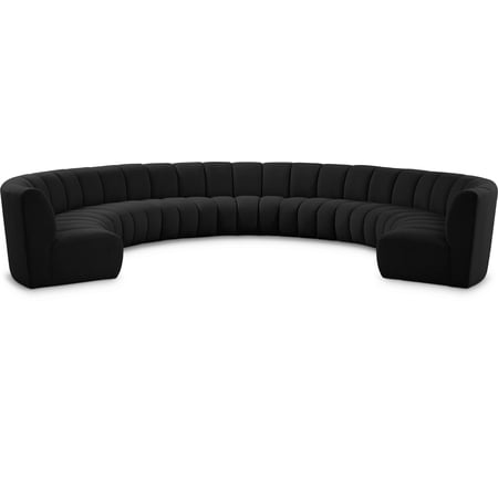 Meridian Furniture Infinity Black Boucle Fabric 9pc. Modular Sectional