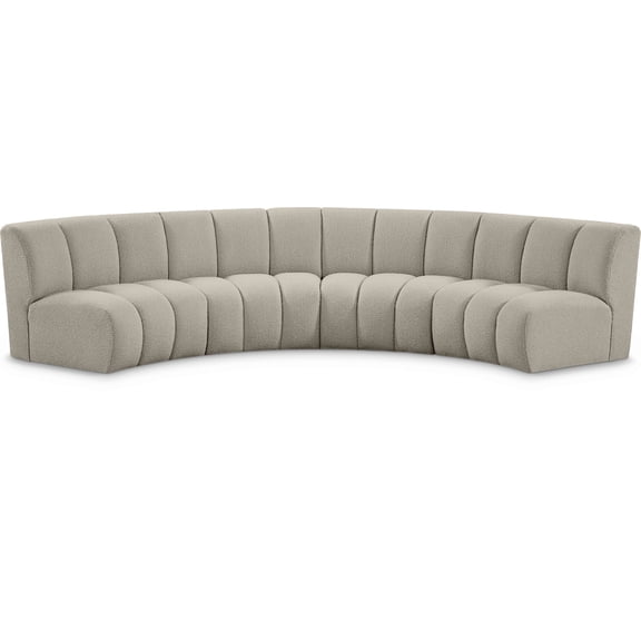 Meridian Furniture Infinity Brown Boucle Fabric 4pc. Modular Sectional