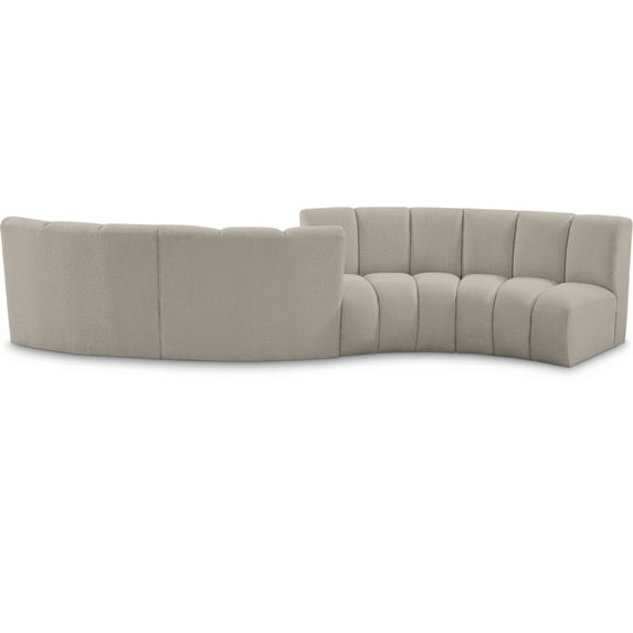 Meridian Furniture Infinity Brown Boucle Fabric 4pc. Modular Sectional