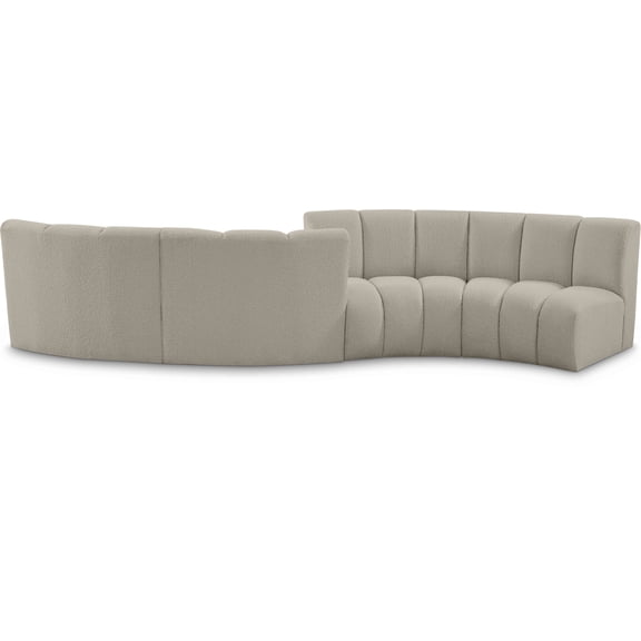 Meridian Furniture Infinity Brown Boucle Fabric 4pc. Modular Sectional