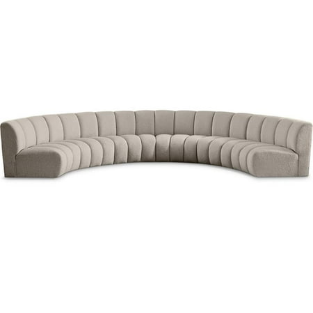 Meridian Furniture Infinity Brown Boucle Fabric 6pc. Modular Sectional
