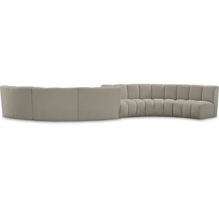 Meridian Furniture Infinity Brown Boucle Fabric 6pc. Modular Sectional