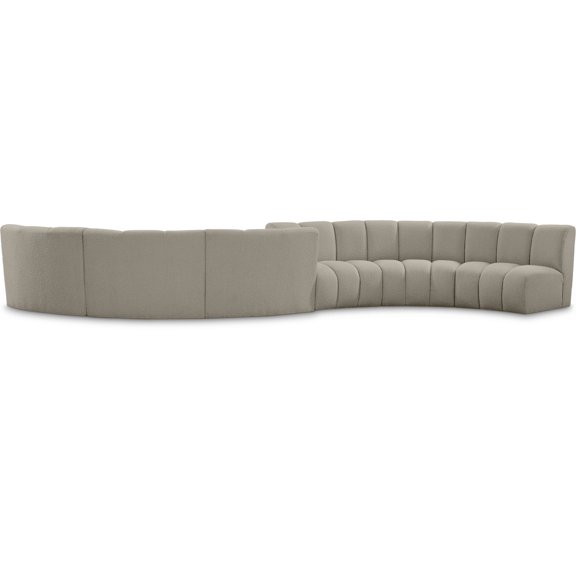 Meridian Furniture Infinity Brown Boucle Fabric 6pc. Modular Sectional