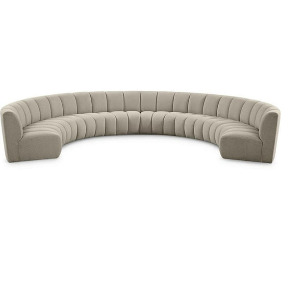 Meridian Furniture Infinity Brown Boucle Fabric 8pc. Modular Sectional