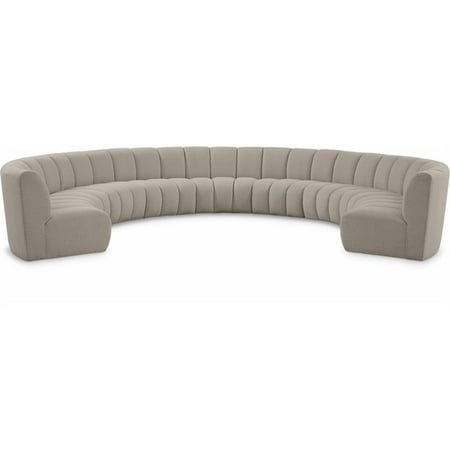 Meridian Furniture Infinity Brown Boucle Fabric 9pc. Modular Sectional