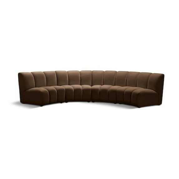 Meridian Furniture Infinity Brown Velvet 4pc. Modular Sectional