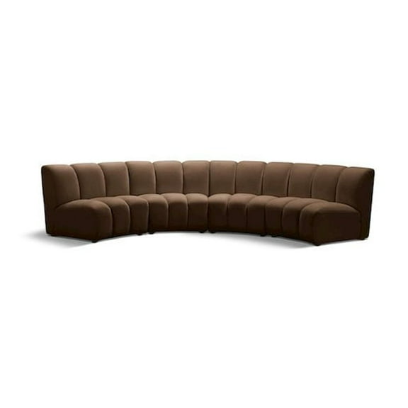 Meridian Furniture Infinity Brown Velvet 4pc. Modular Sectional