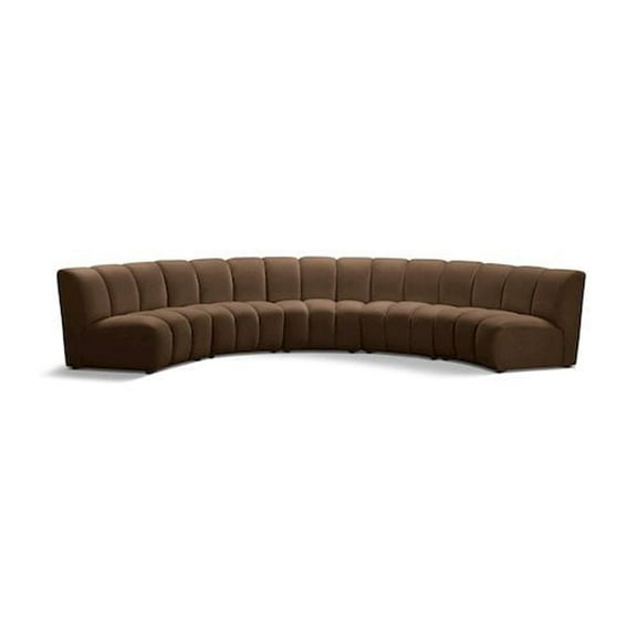 Meridian Furniture Infinity Brown Velvet 5pc. Modular Sectional