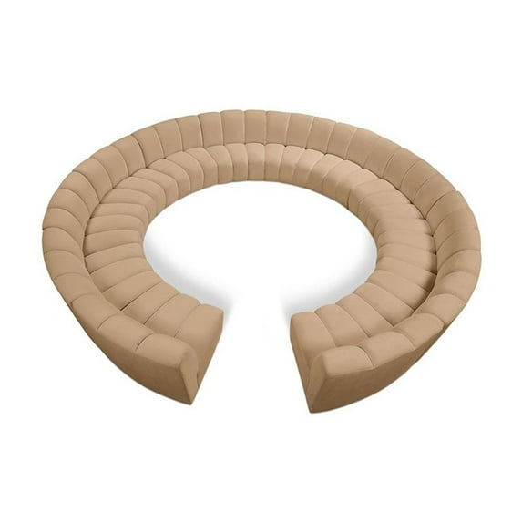 Meridian Furniture Infinity Camel Velvet 12pc. Modular Sectional