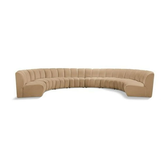 Meridian Furniture Infinity Camel Velvet 8pc. Modular Sectional