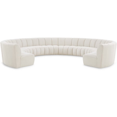 Meridian Furniture Infinity Cream Boucle Fabric 10pc. Modular Sectional