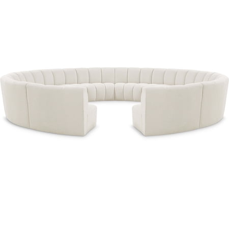 Meridian Furniture Infinity Cream Boucle Fabric 12pc. Modular Sectional