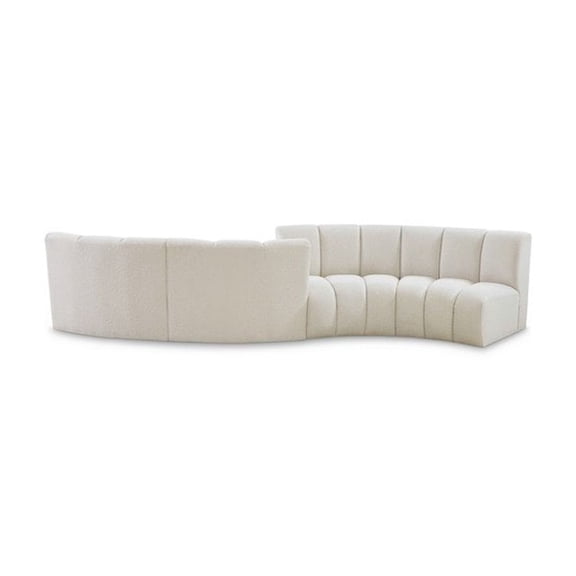 Meridian Furniture Infinity Cream Boucle Fabric 4pc. Modular Sectional