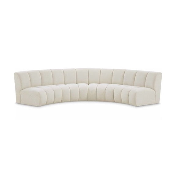 Meridian Furniture Infinity Cream Boucle Fabric 4pc. Modular Sectional
