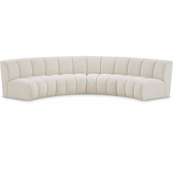 Meridian Furniture Infinity Cream Boucle Fabric 4pc. Modular Sectional
