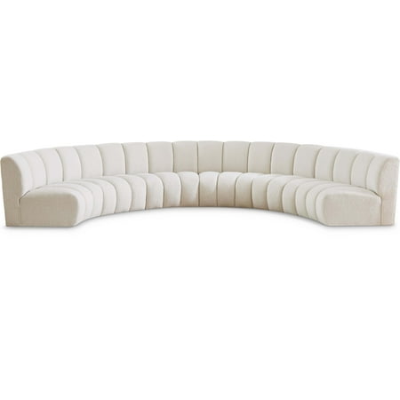 Meridian Furniture Infinity Cream Boucle Fabric 6pc. Modular Sectional
