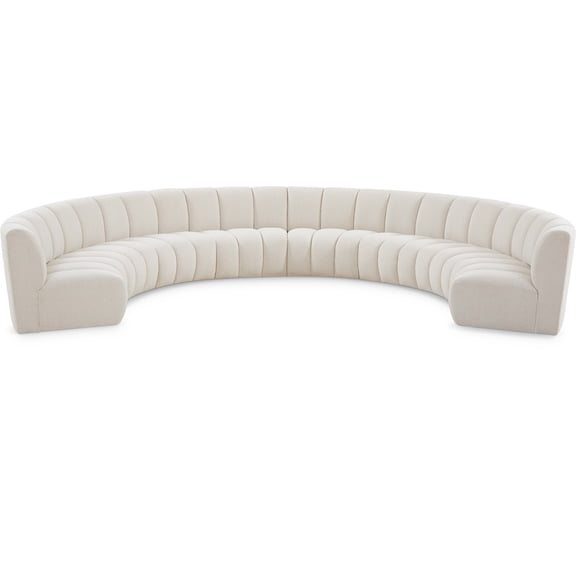 Meridian Furniture Infinity Cream Boucle Fabric 8pc. Modular Sectional
