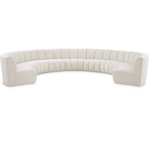 Meridian Furniture Infinity Cream Boucle Fabric 9pc. Modular Sectional