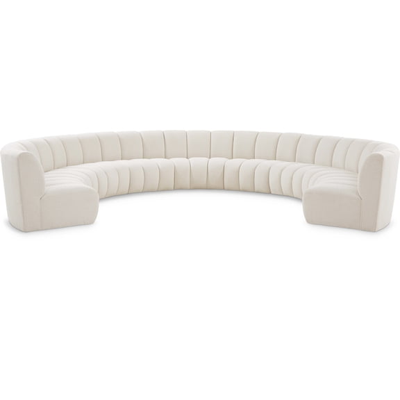 Meridian Furniture Infinity Cream Boucle Fabric 9pc. Modular Sectional