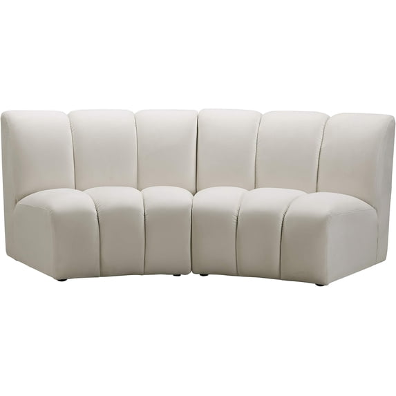 Meridian Furniture Infinity Cream Velvet 2pc. Modular Sectional