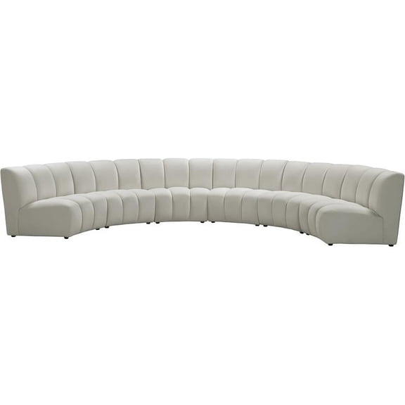 Meridian Furniture Infinity Cream Velvet 6pc. Modular Sectional