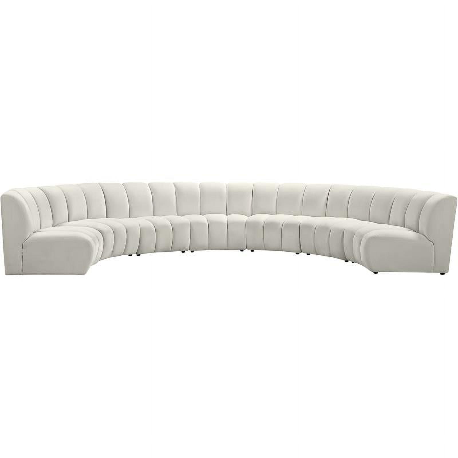 Infinity Cream Velvet 7-Piece Tufted Modular Sectional
