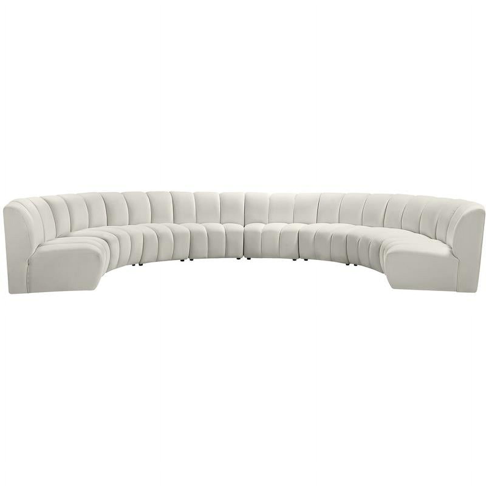Infinity Cream Velvet 8-Piece Tufted Sectional Sofa