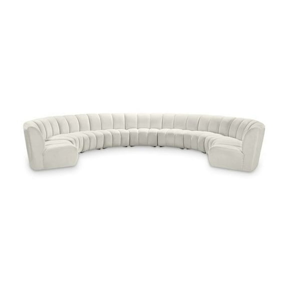 Meridian Furniture Infinity Cream Velvet 9pc. Modular Sectional