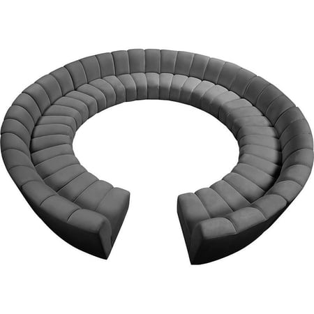 Meridian Furniture Infinity Gray Velvet 12pc. Modular Sectional