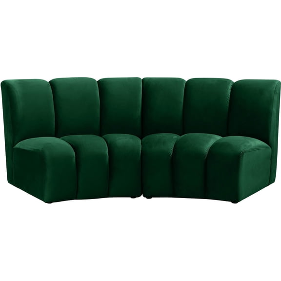 Meridian Furniture Infinity Green Velvet 2pc. Modular Sectional