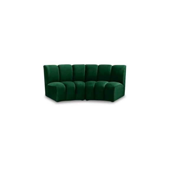 Meridian Furniture Infinity Green Velvet 2pc. Modular Sectional