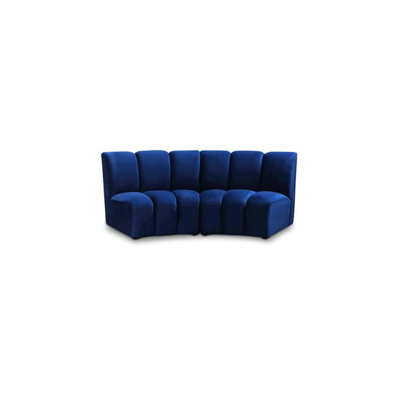 Meridian Furniture Infinity Navy Velvet 2pc. Modular Sectional