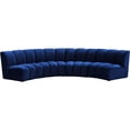 thumbnail image 1 of Meridian Furniture Infinity Navy Velvet 4pc. Modular Sectional, 1 of 4